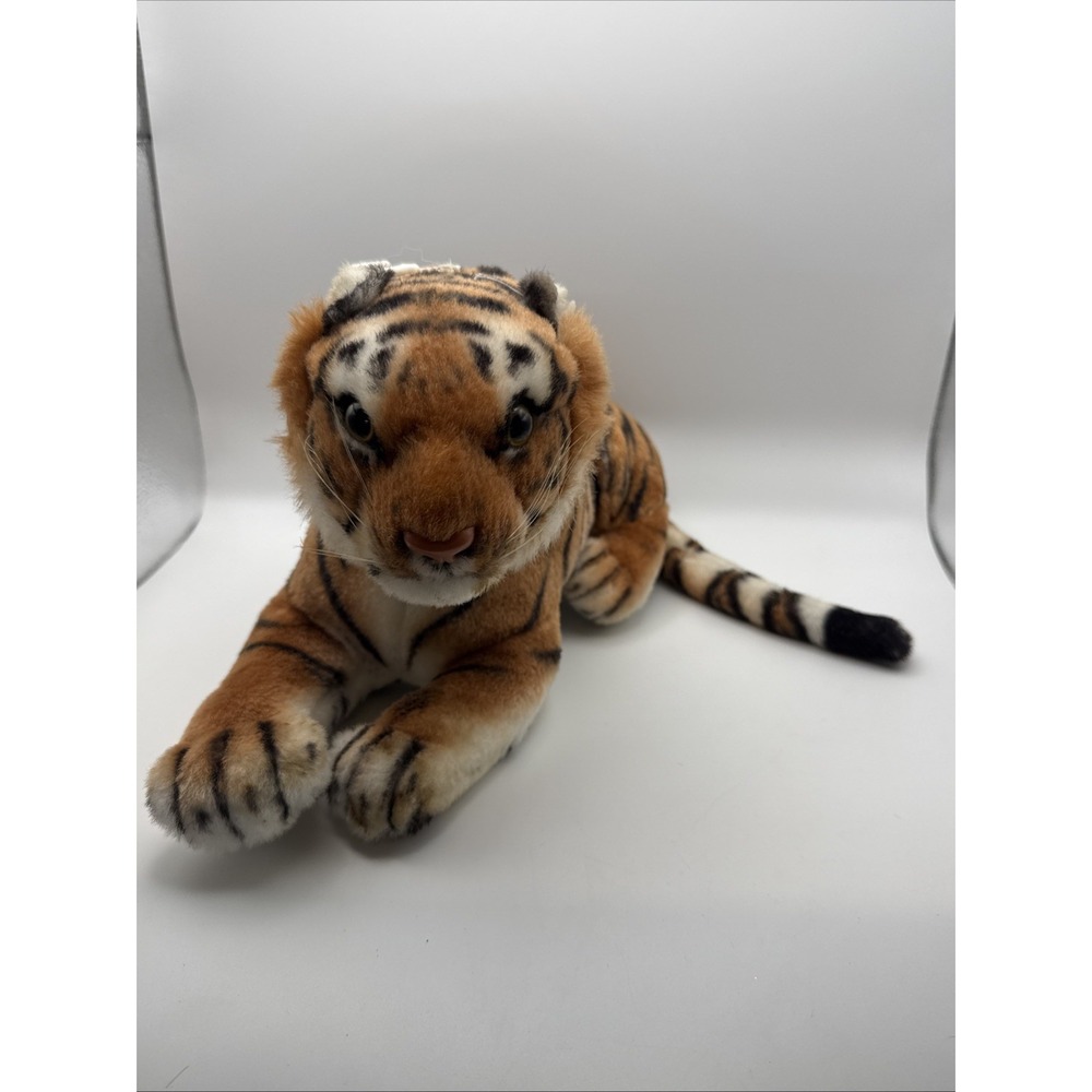 Vtg KellyToy  12" tiger Plush Stuffed Animal Realistic RARE